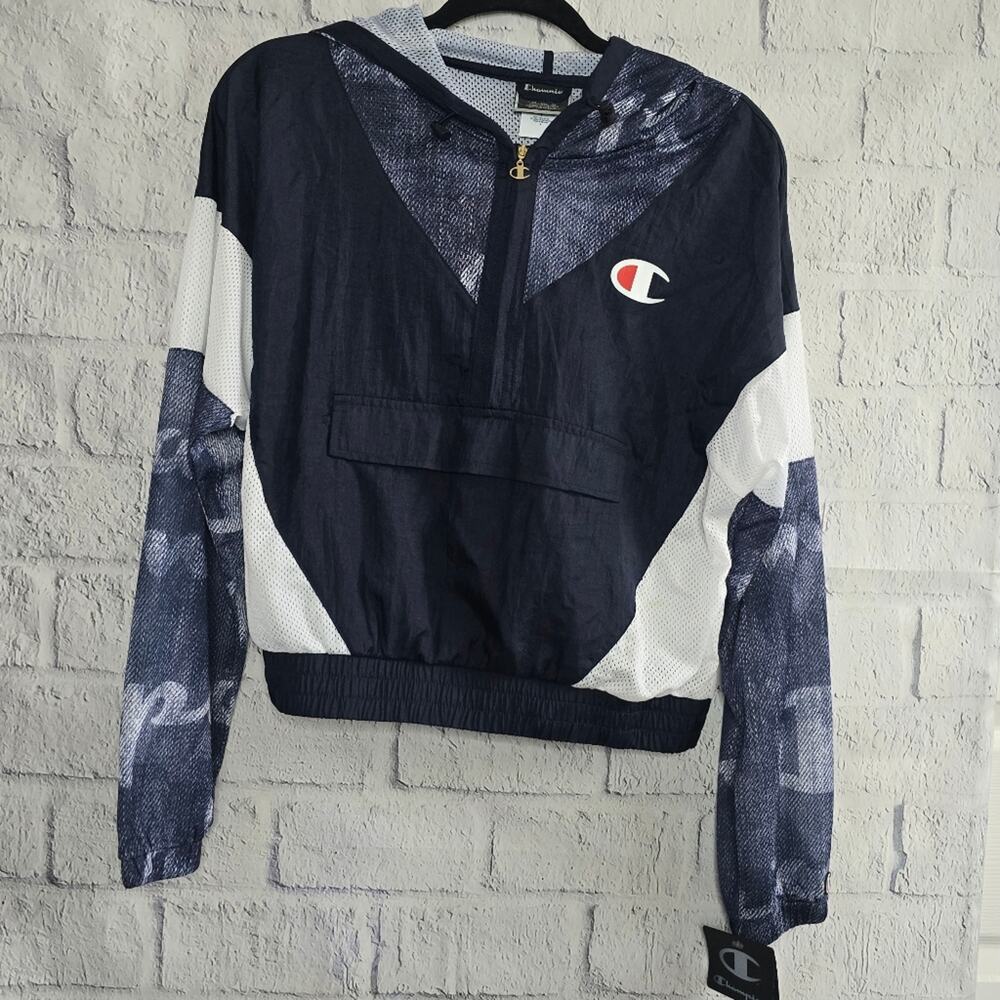 Champion‎ NWT Women's Navy Nylon Warm Up Jacket Small - Picture 2 of 13